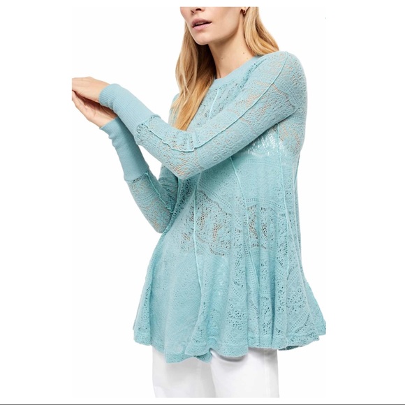 FREE PEOPLE BOHO FLOWY TUNIC SWEATER MINI A2C - Picture 2 of 16